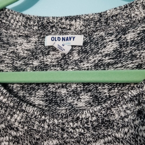 OLD NAVY Black/White 3/4 sleeve Sweater - Picture 4 of 6
